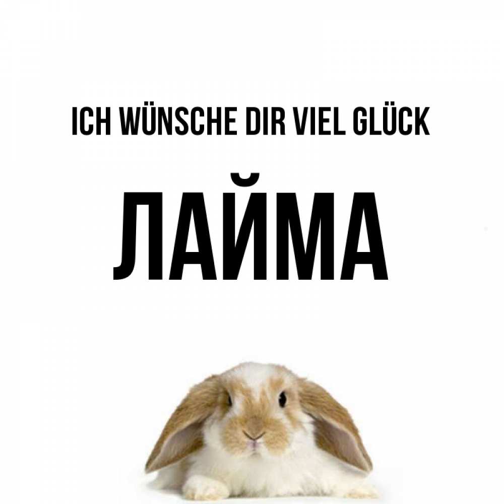 Открытка на каждый день с именем, Лайма Ich wünsche dir viel Glück открытки с произвольным текстом который можно вставить в открытку и создать ее самостоятельно бесплатно онлайн Прикольная открытка с пожеланием онлайн скачать бесплатно 