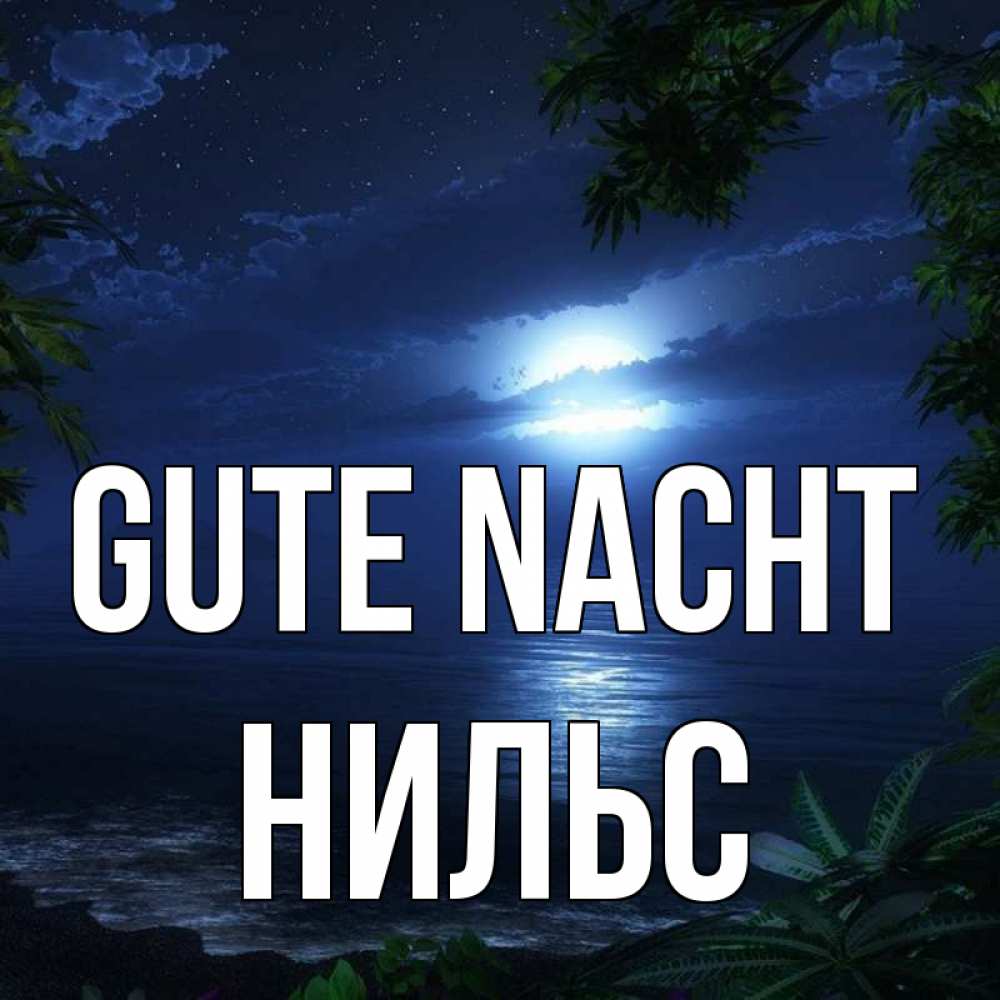 Открытка на каждый день с именем, Нильс Gute Nacht тропический остров Прикольная открытка с пожеланием онлайн скачать бесплатно 