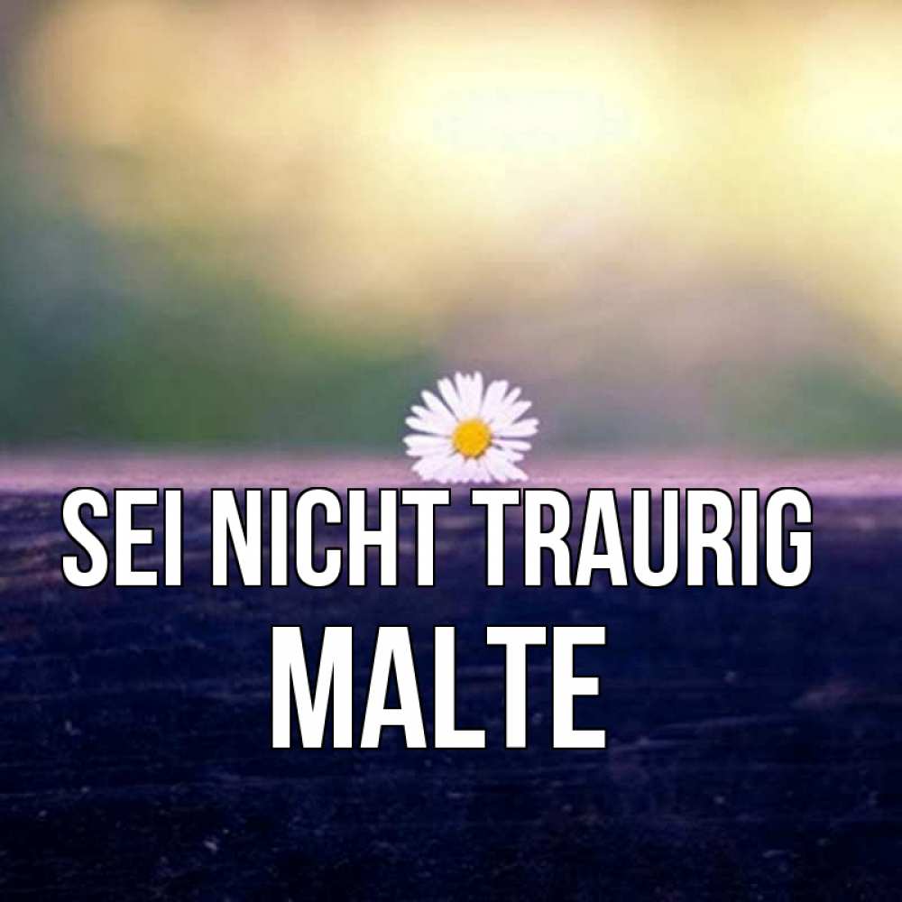 Открытка на каждый день с именем, Malte Sei nicht traurig красота Прикольная открытка с пожеланием онлайн скачать бесплатно 