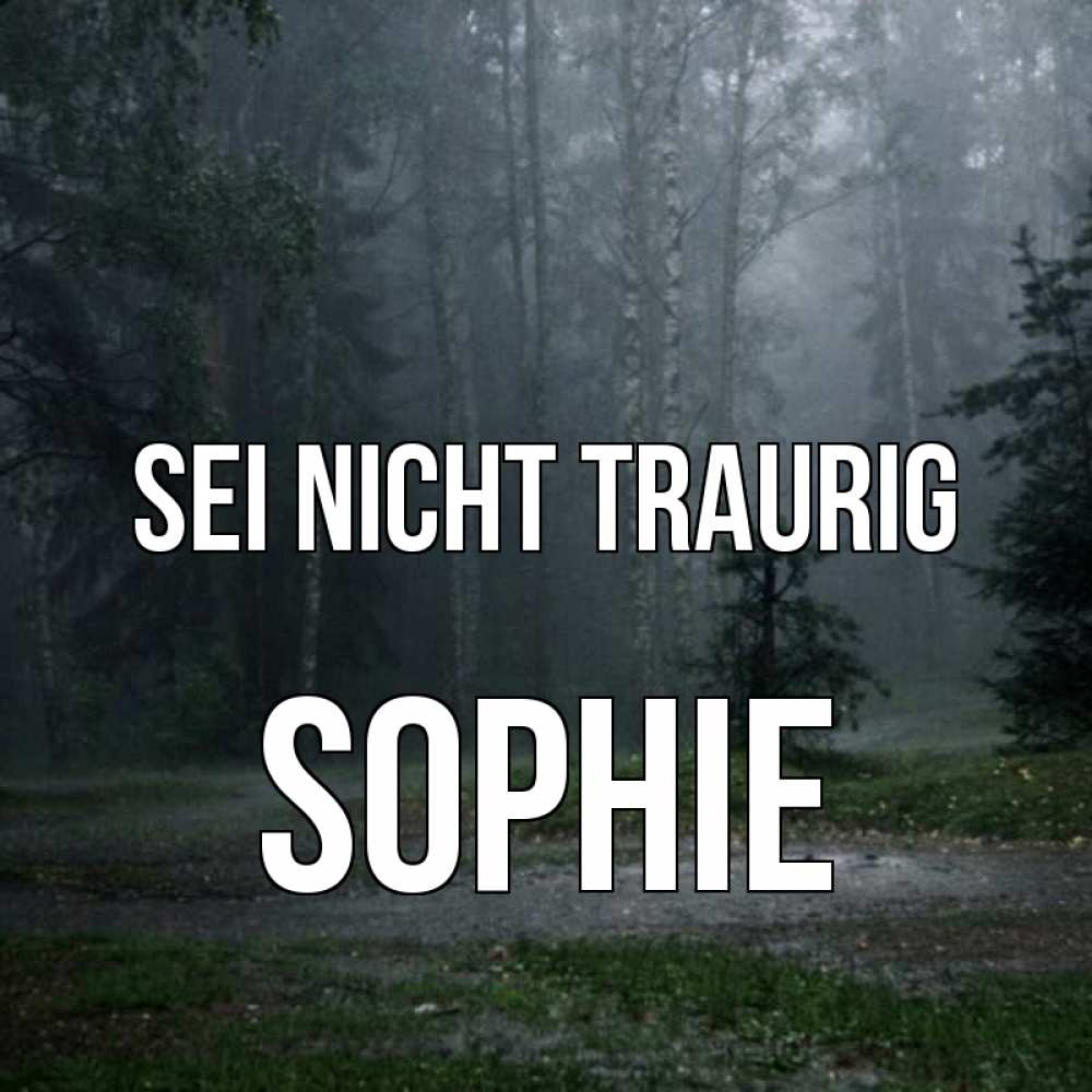 Открытка на каждый день с именем, Sophie Sei nicht traurig осень Прикольная открытка с пожеланием онлайн скачать бесплатно 