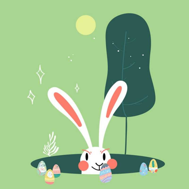 Открытка удачи на пасух  заяц  Ich wünsche dir viel Glück 