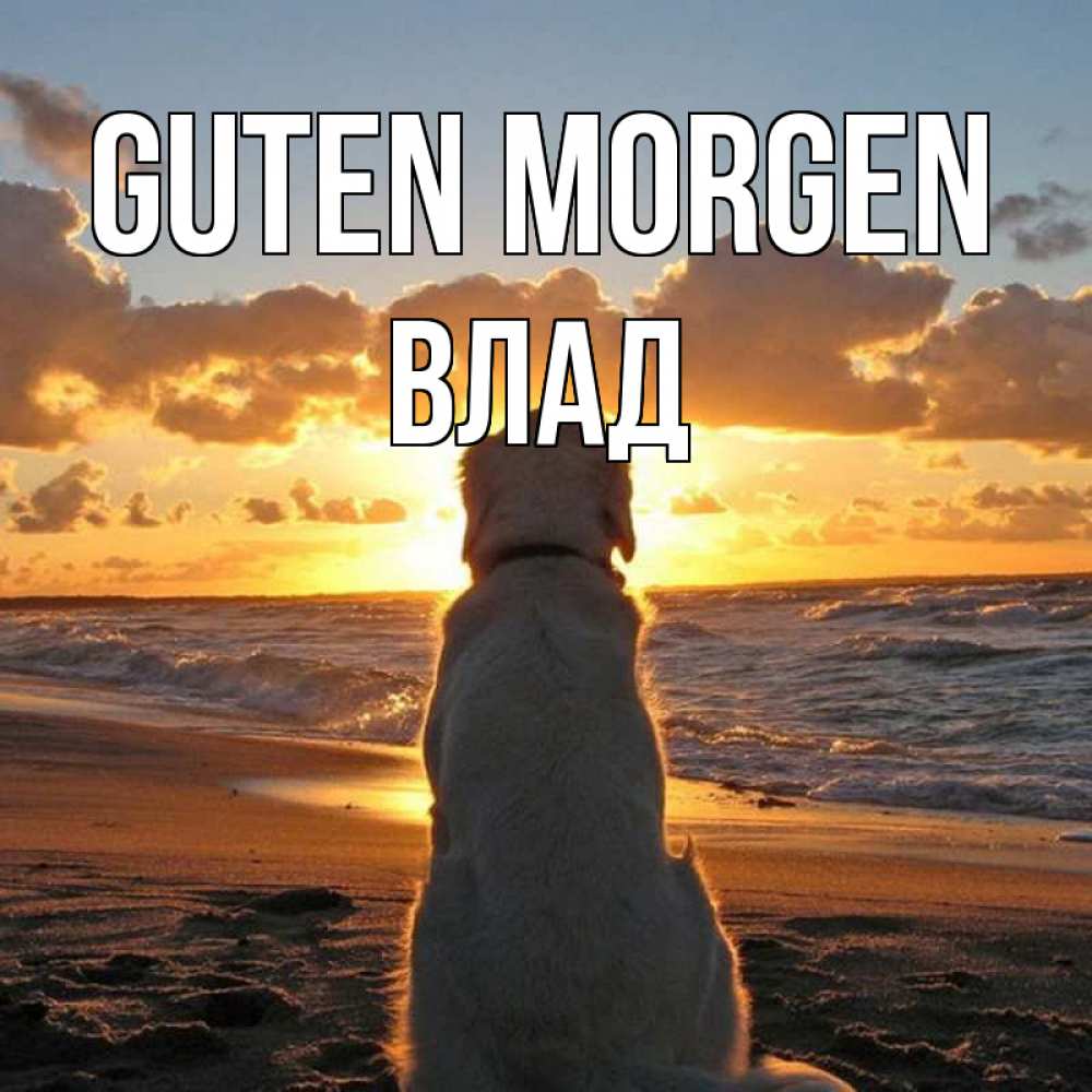 Открытка на каждый день с именем, Влад Guten Morgen восход солнца Прикольная открытка с пожеланием онлайн скачать бесплатно 