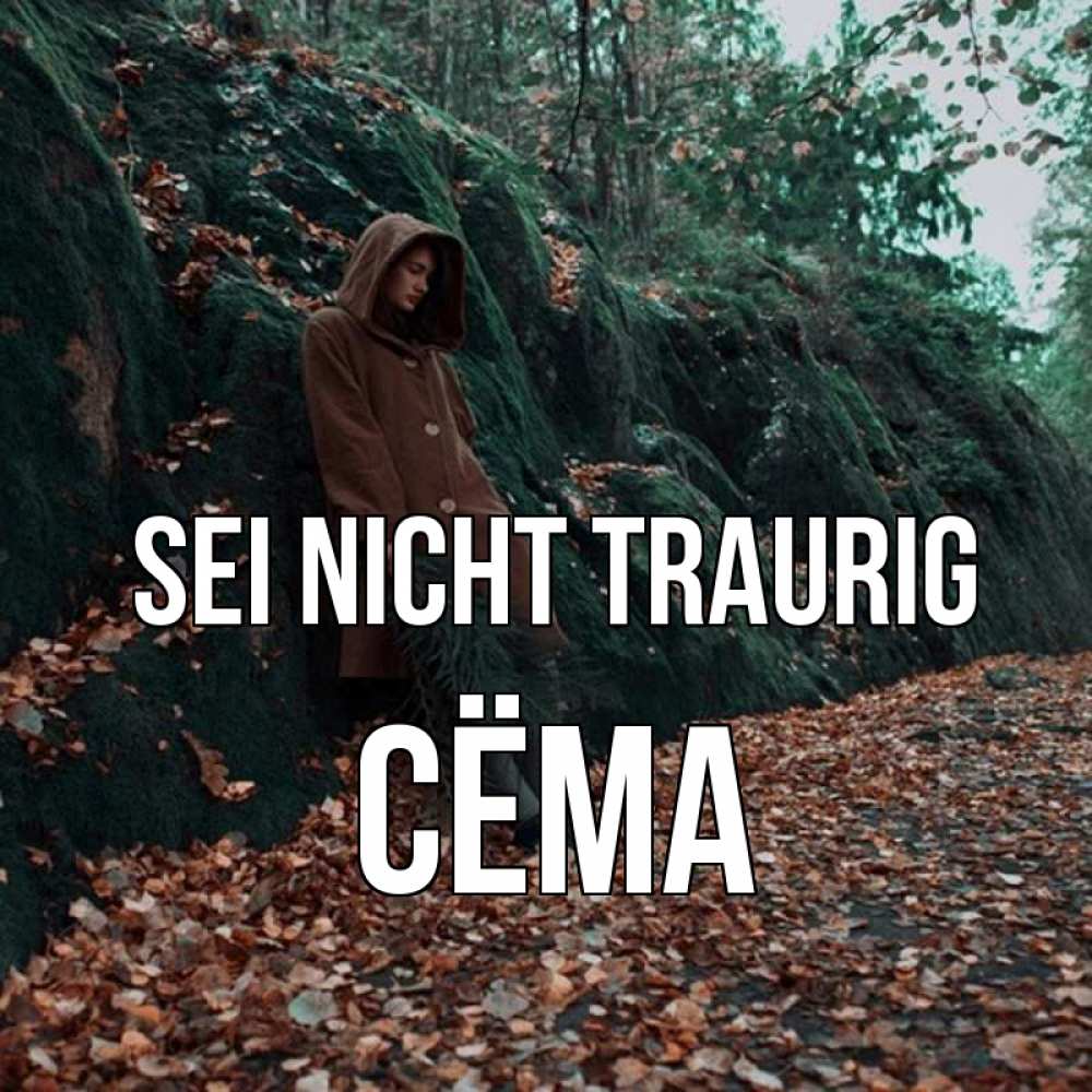 Открытка на каждый день с именем, Сёма Sei nicht traurig осенний лес Прикольная открытка с пожеланием онлайн скачать бесплатно 