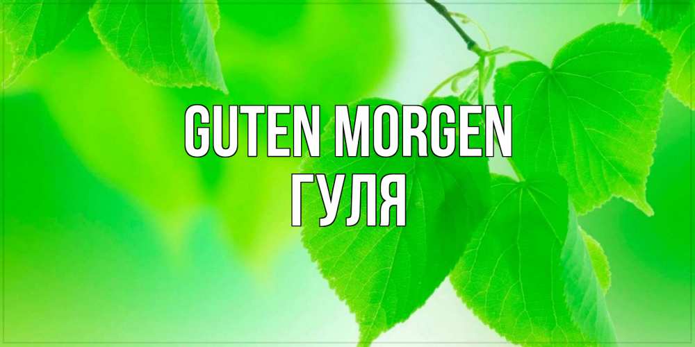 Открытка на каждый день с именем, Гуля Guten Morgen доброе утро с березовыми листьями Прикольная открытка с пожеланием онлайн скачать бесплатно 