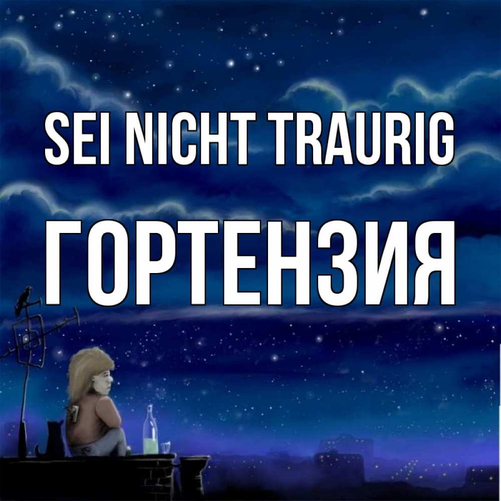 Открытка на каждый день с именем, Гортензия Sei nicht traurig город с крыши Прикольная открытка с пожеланием онлайн скачать бесплатно 