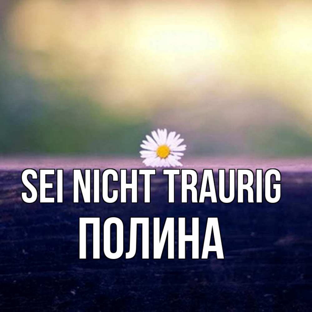 Открытка на каждый день с именем, Полина Sei nicht traurig красота Прикольная открытка с пожеланием онлайн скачать бесплатно 