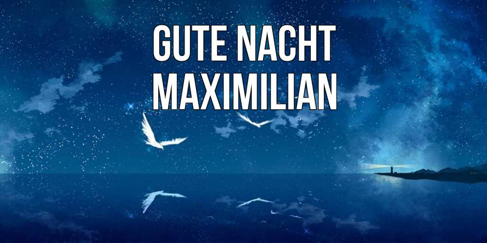 Открытка на каждый день с именем, Maximilian Gute Nacht птицы летят на фоне ночного неба Прикольная открытка с пожеланием онлайн скачать бесплатно 