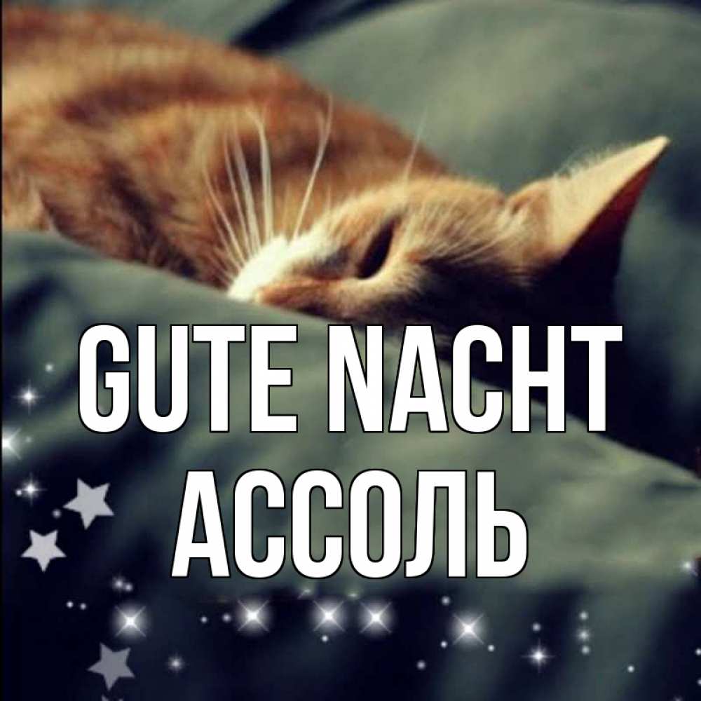 Открытка на каждый день с именем, Ассоль Gute Nacht кроватка Прикольная открытка с пожеланием онлайн скачать бесплатно 