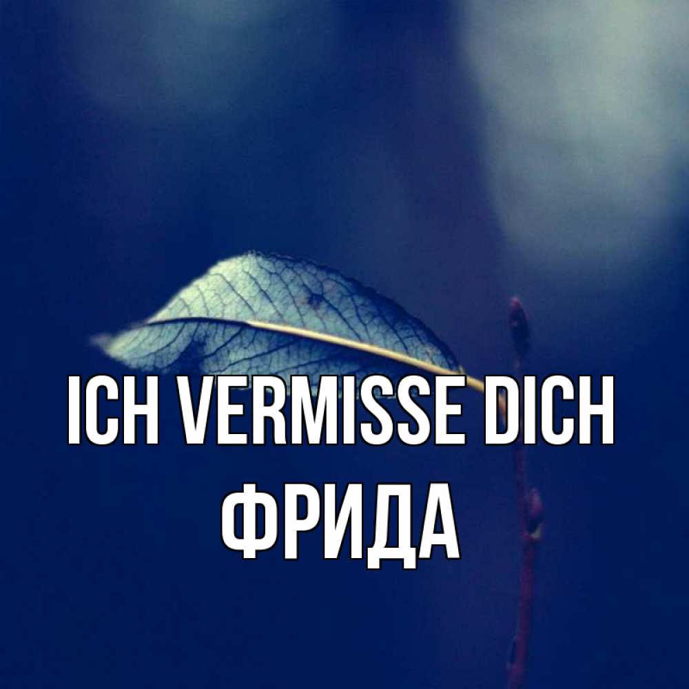 Открытка на каждый день с именем, Фрида Ich vermisse dich одна ветка 1 Прикольная открытка с пожеланием онлайн скачать бесплатно 