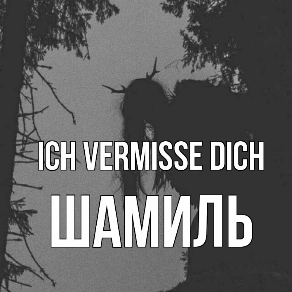 Открытка на каждый день с именем, Шамиль Ich vermisse dich пугаю Прикольная открытка с пожеланием онлайн скачать бесплатно 