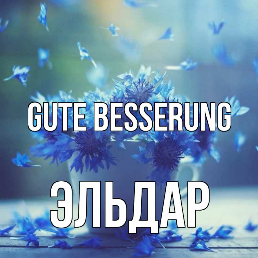 Открытка на каждый день с именем, Эльдар Gute Besserung кружка с зельем и цветами Прикольная открытка с пожеланием онлайн скачать бесплатно 