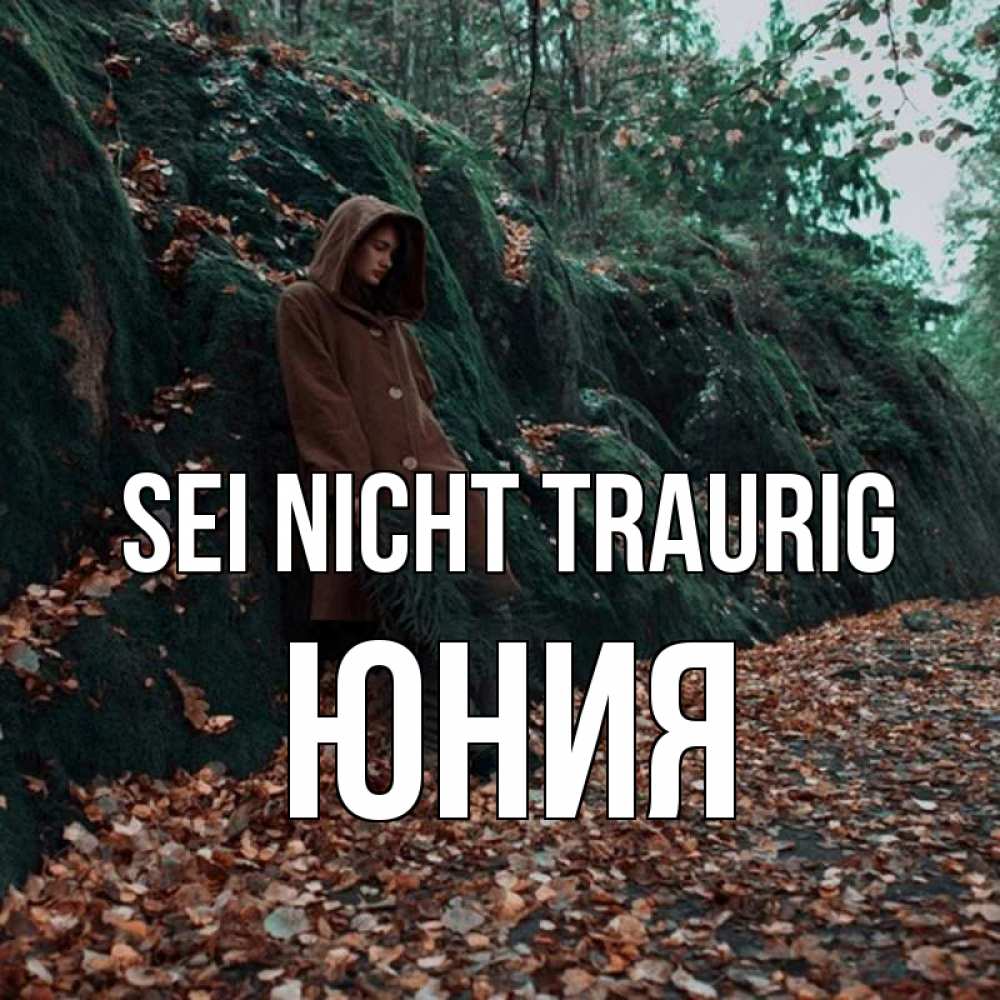 Открытка на каждый день с именем, Юния Sei nicht traurig осенний лес Прикольная открытка с пожеланием онлайн скачать бесплатно 