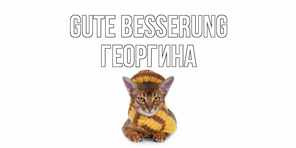 Открытка на каждый день с именем, Георгина Gute Besserung родные не болейте Прикольная открытка с пожеланием онлайн скачать бесплатно 