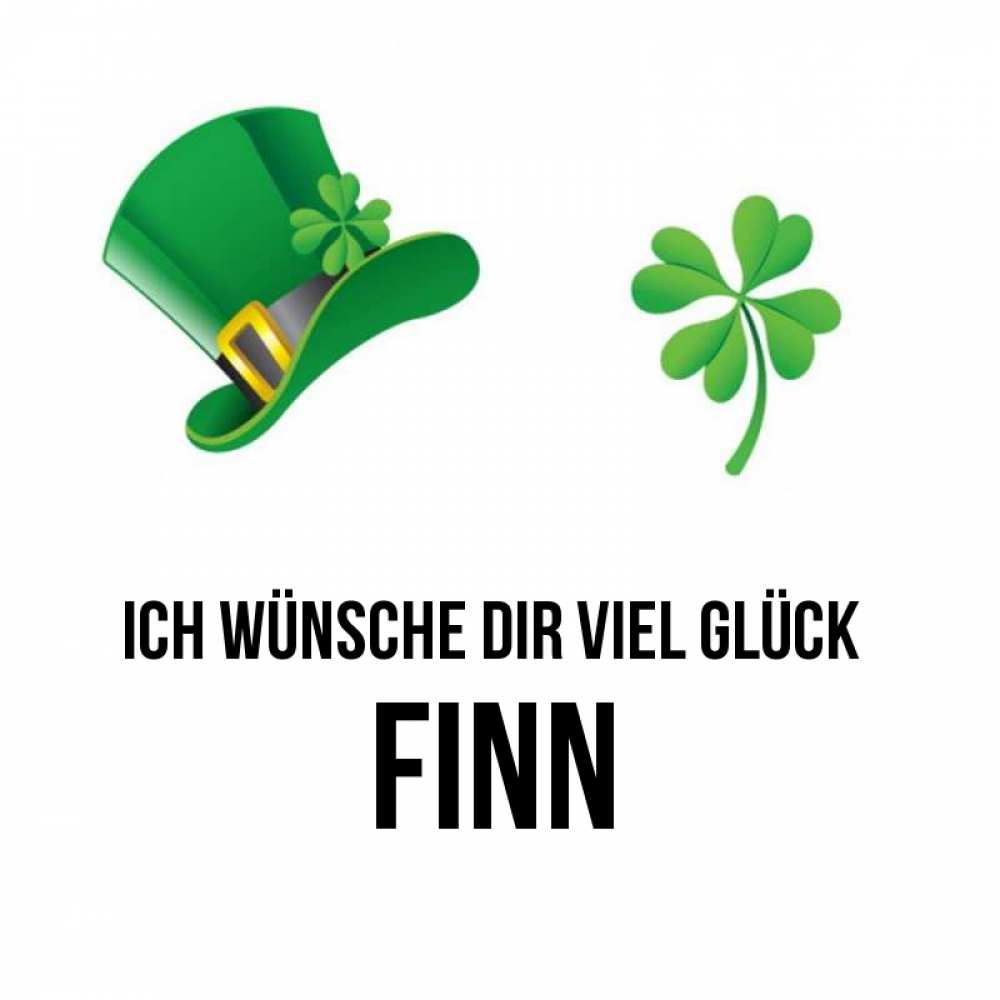 Открытка на каждый день с именем, Finn Ich wünsche dir viel Glück на удачу 1 Прикольная открытка с пожеланием онлайн скачать бесплатно 
