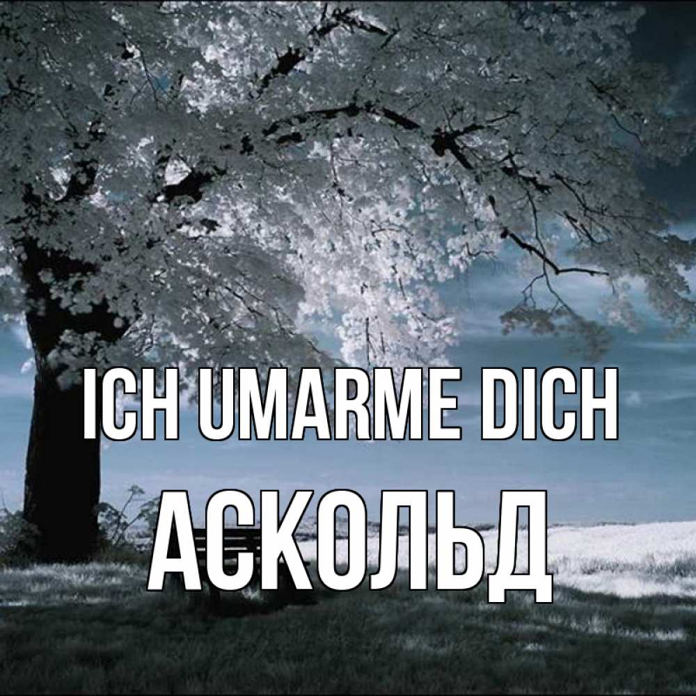 Открытка на каждый день с именем, Аскольд Ich umarme dich дерево Прикольная открытка с пожеланием онлайн скачать бесплатно 