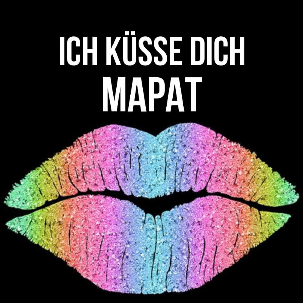 Открытка на каждый день с именем, Марат Ich küsse dich след от губ на черном фоне Прикольная открытка с пожеланием онлайн скачать бесплатно 