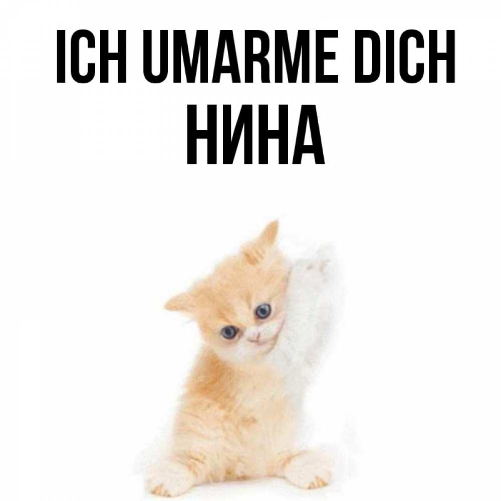 Открытка на каждый день с именем, Нина Ich umarme dich я хочу очень скорее обнимаешек Прикольная открытка с пожеланием онлайн скачать бесплатно 