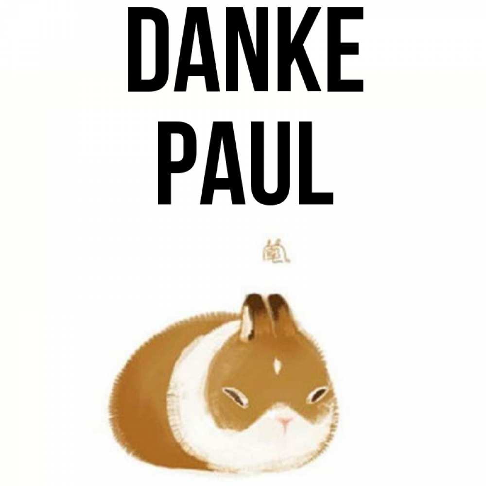 Открытка на каждый день с именем, Paul Danke коричнево белый домашний питомец Прикольная открытка с пожеланием онлайн скачать бесплатно 