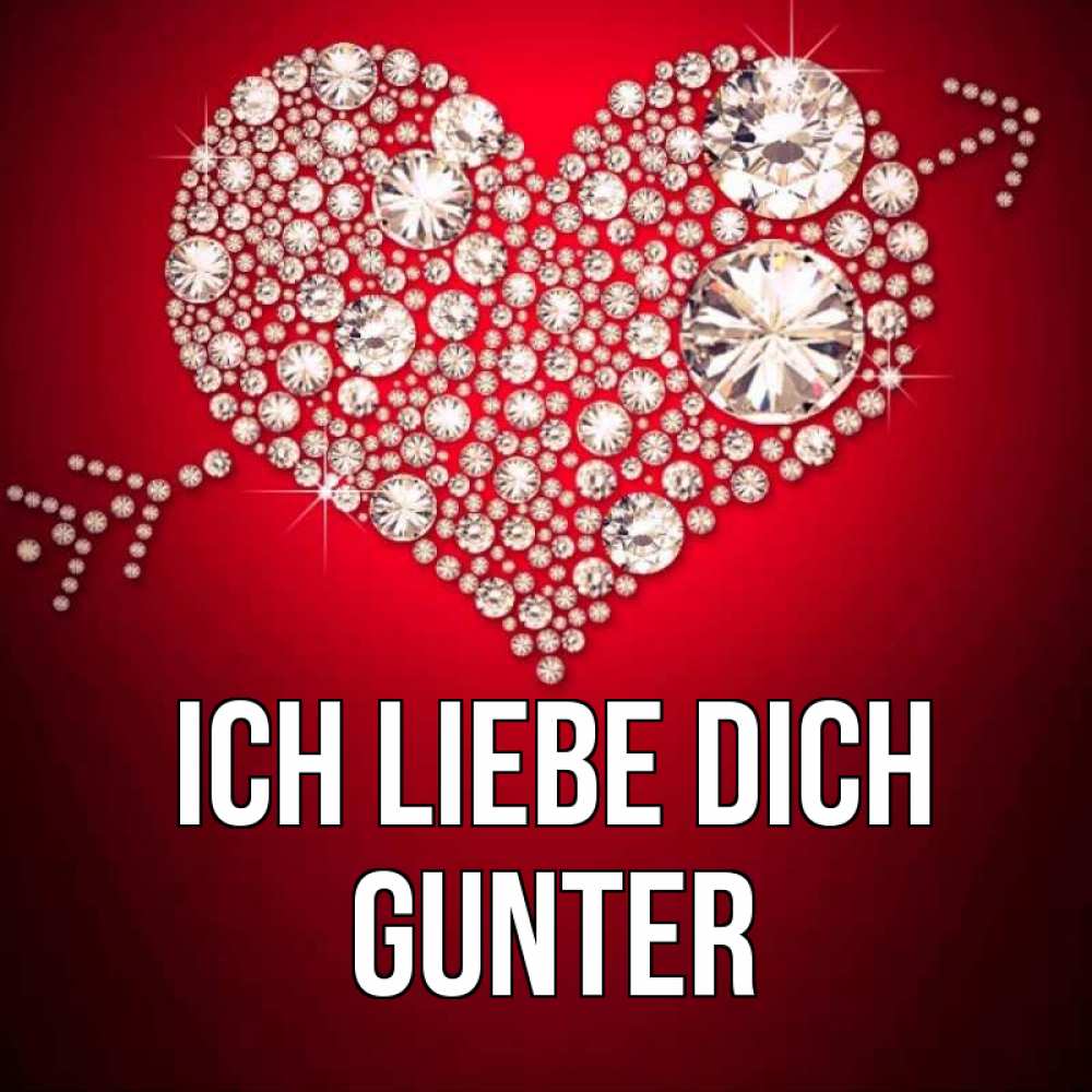 Открытка на каждый день с именем, Gunter Ich liebe dich стрела купидона Прикольная открытка с пожеланием онлайн скачать бесплатно 