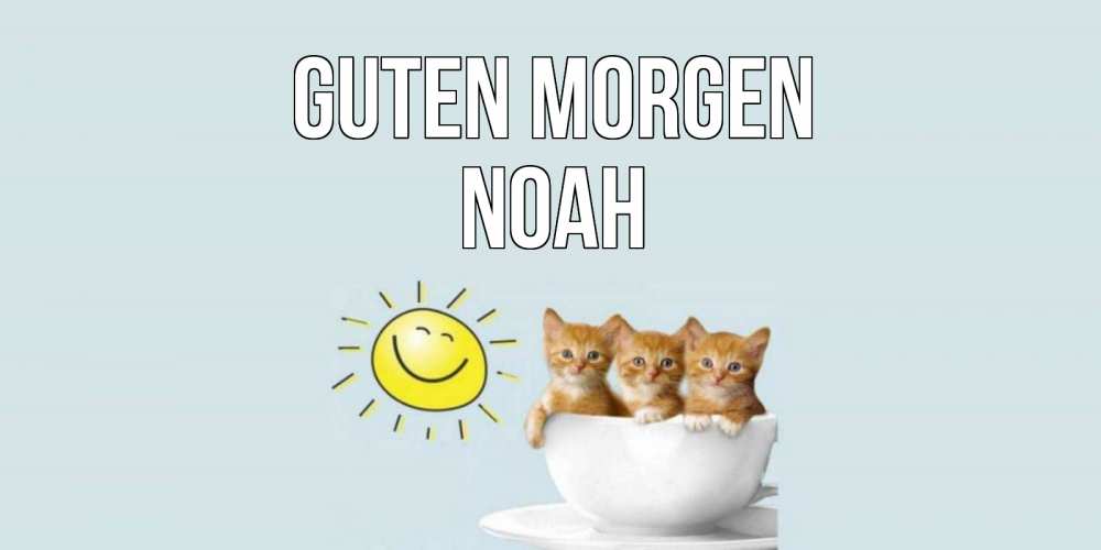 Открытка на каждый день с именем, Noah Guten Morgen котята Прикольная открытка с пожеланием онлайн скачать бесплатно 