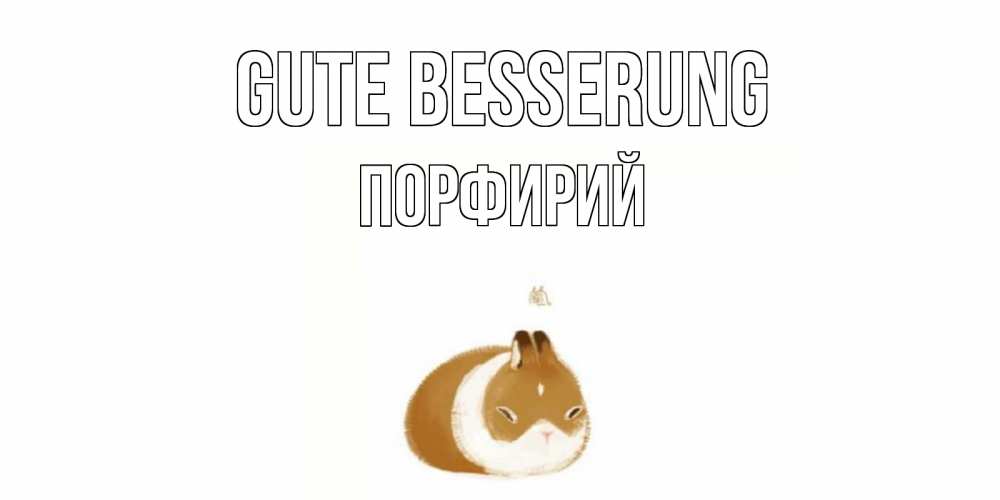 Открытка на каждый день с именем, Порфирий Gute Besserung морская свинка на открытке с пожеланиями не болеть Прикольная открытка с пожеланием онлайн скачать бесплатно 