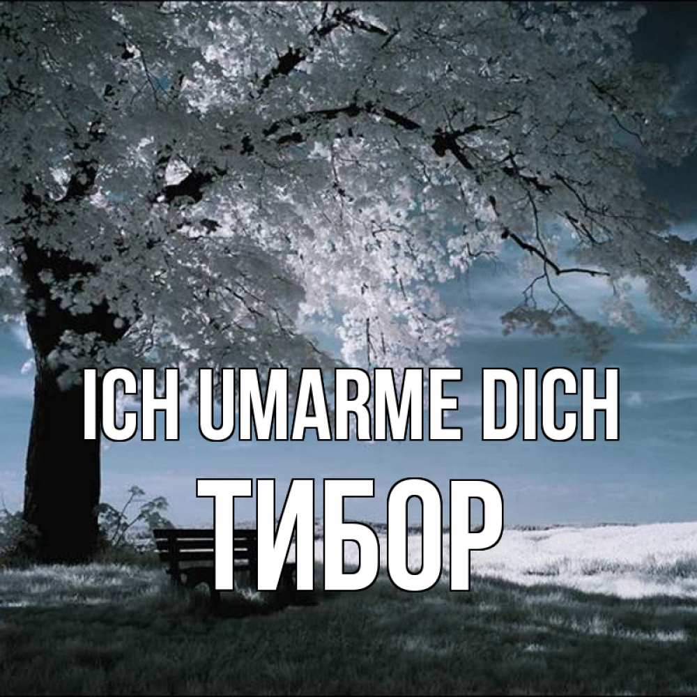 Открытка на каждый день с именем, Тибор Ich umarme dich дерево Прикольная открытка с пожеланием онлайн скачать бесплатно 