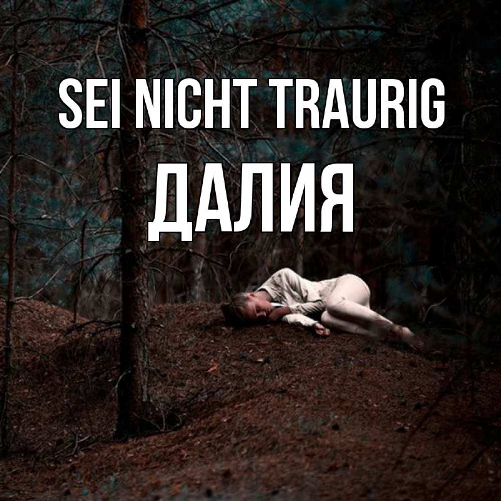 Открытка на каждый день с именем, Далия Sei nicht traurig лес Прикольная открытка с пожеланием онлайн скачать бесплатно 