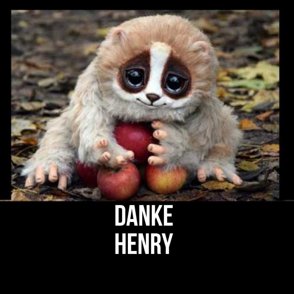 Открытка на каждый день с именем, Henry Danke прикольное животное Прикольная открытка с пожеланием онлайн скачать бесплатно 