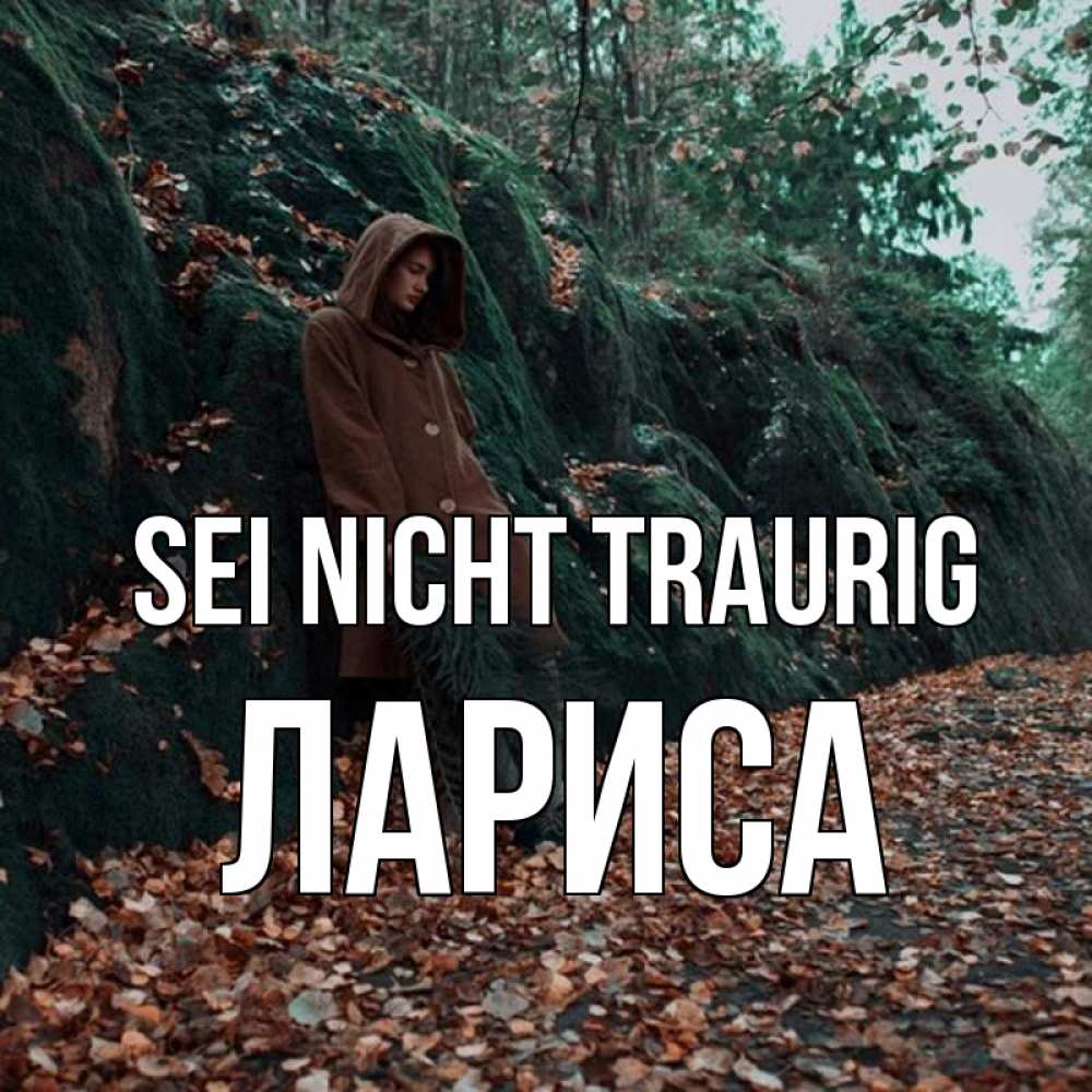 Открытка на каждый день с именем, Лариса Sei nicht traurig осенний лес Прикольная открытка с пожеланием онлайн скачать бесплатно 