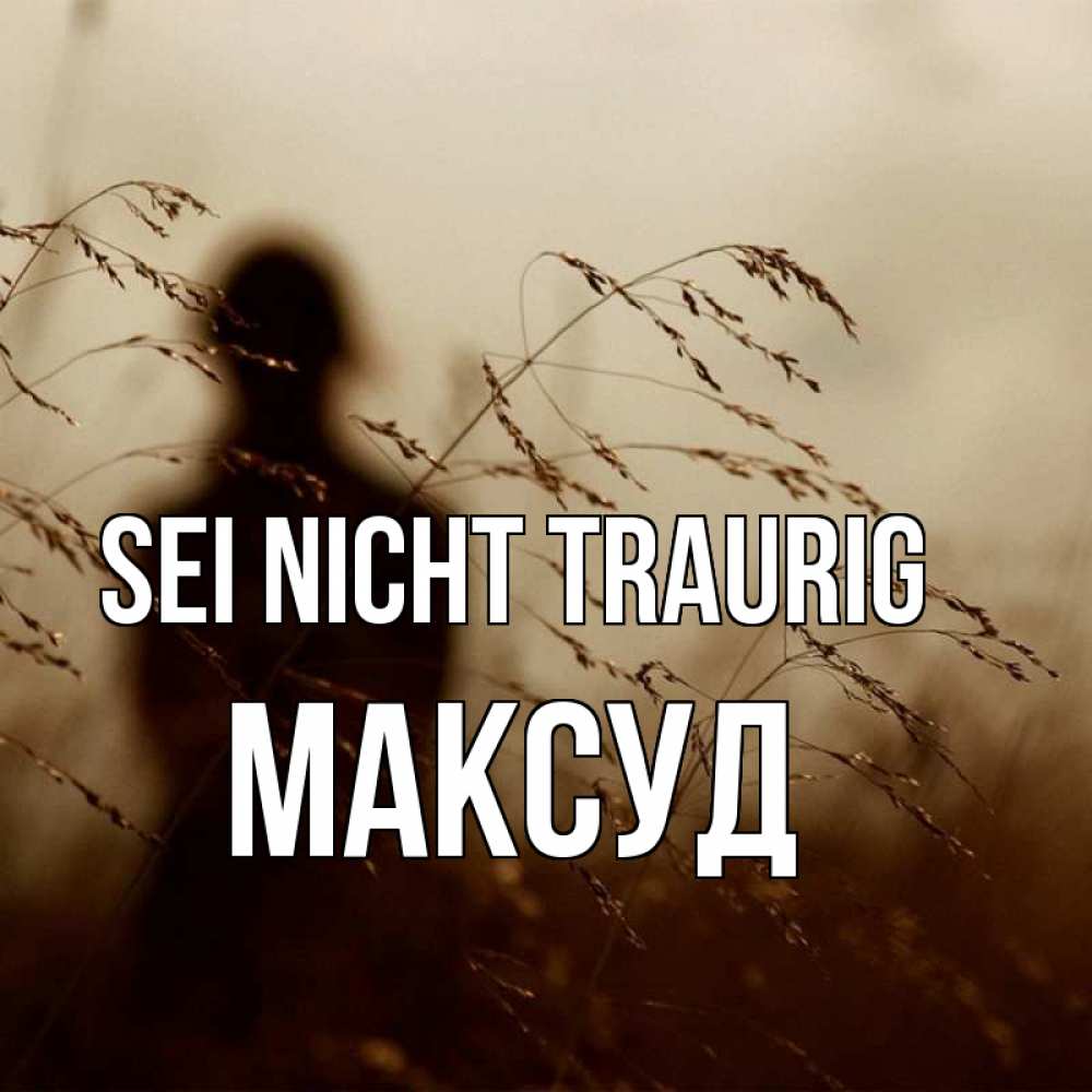 Открытка на каждый день с именем, Максуд Sei nicht traurig грусть Прикольная открытка с пожеланием онлайн скачать бесплатно 