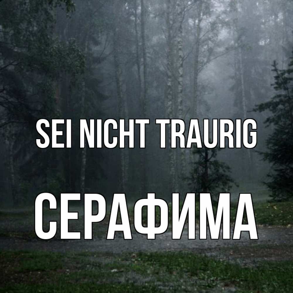 Открытка на каждый день с именем, Серафима Sei nicht traurig осень Прикольная открытка с пожеланием онлайн скачать бесплатно 