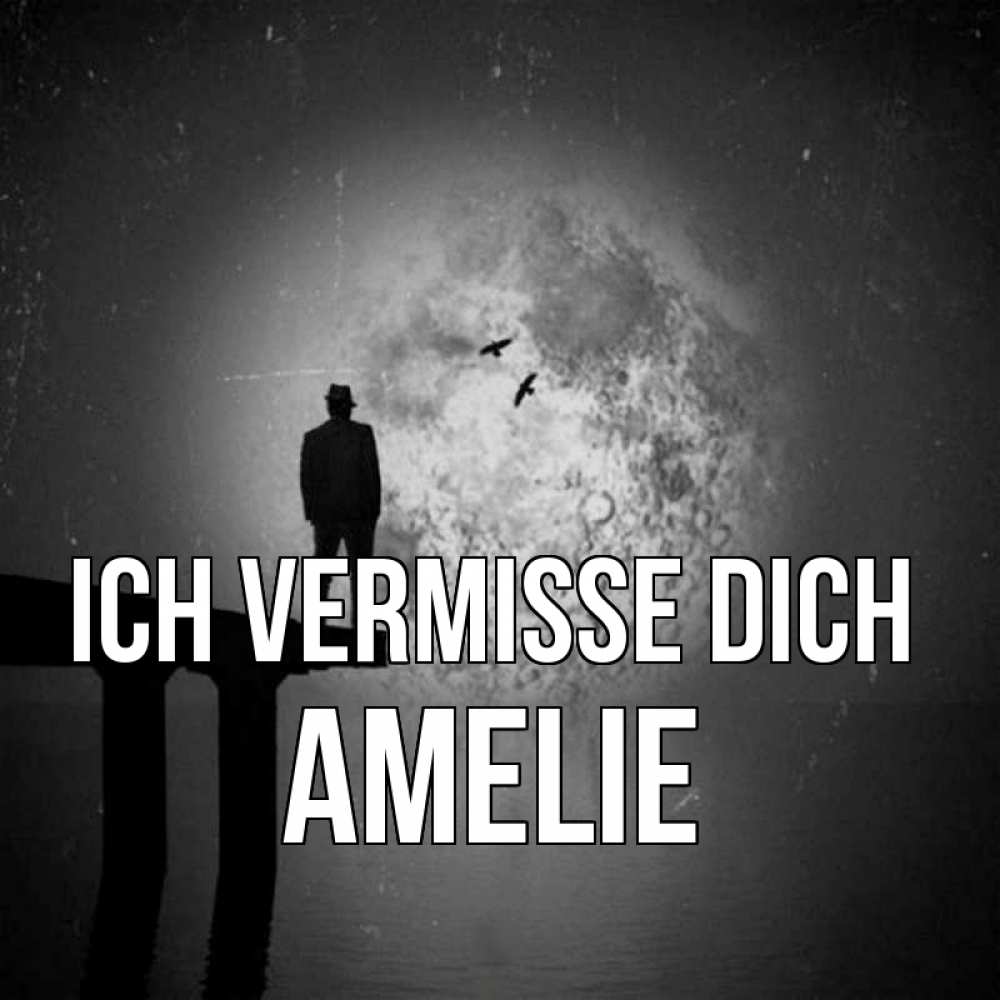Открытка на каждый день с именем, Amelie Ich vermisse dich мост 1 Прикольная открытка с пожеланием онлайн скачать бесплатно 