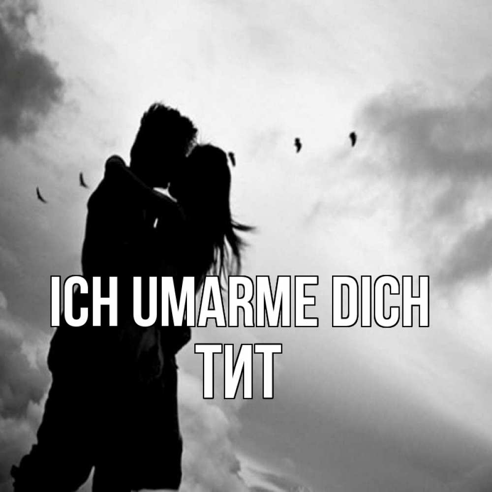 Открытка на каждый день с именем, Тит Ich umarme dich летят птицы Прикольная открытка с пожеланием онлайн скачать бесплатно 