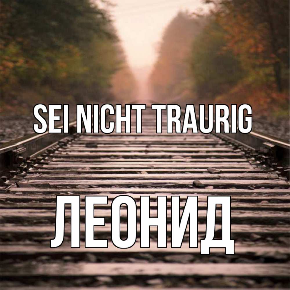 Открытка на каждый день с именем, Леонид Sei nicht traurig лес и железная дорога Прикольная открытка с пожеланием онлайн скачать бесплатно 