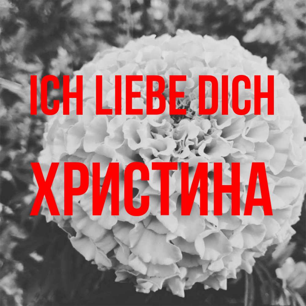 Открытка на каждый день с именем, Христина Ich liebe dich подпись Прикольная открытка с пожеланием онлайн скачать бесплатно 