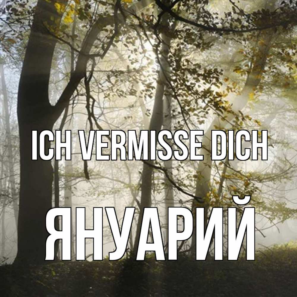 Открытка на каждый день с именем, Януарий Ich vermisse dich грустно Прикольная открытка с пожеланием онлайн скачать бесплатно 