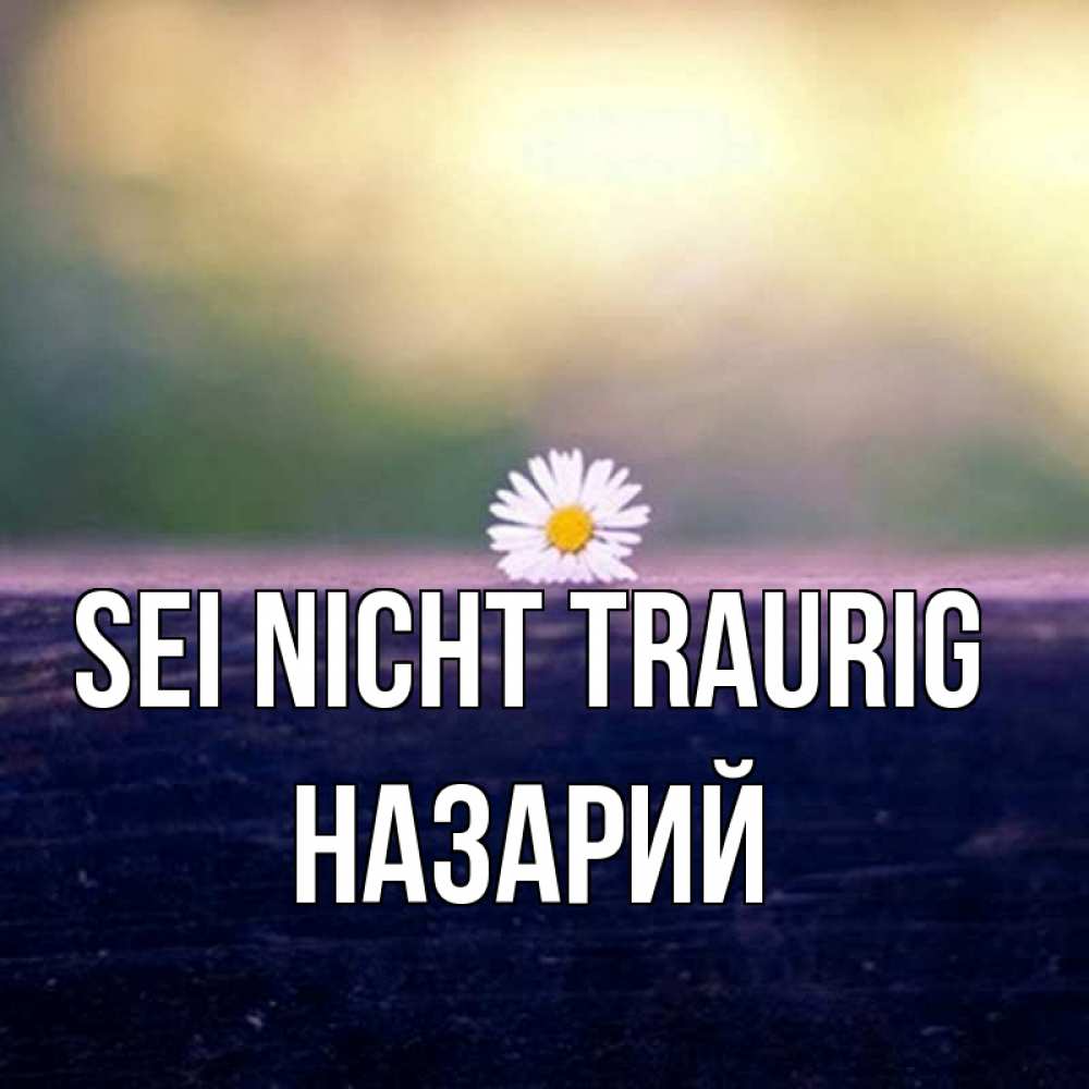 Открытка на каждый день с именем, Назарий Sei nicht traurig красота Прикольная открытка с пожеланием онлайн скачать бесплатно 