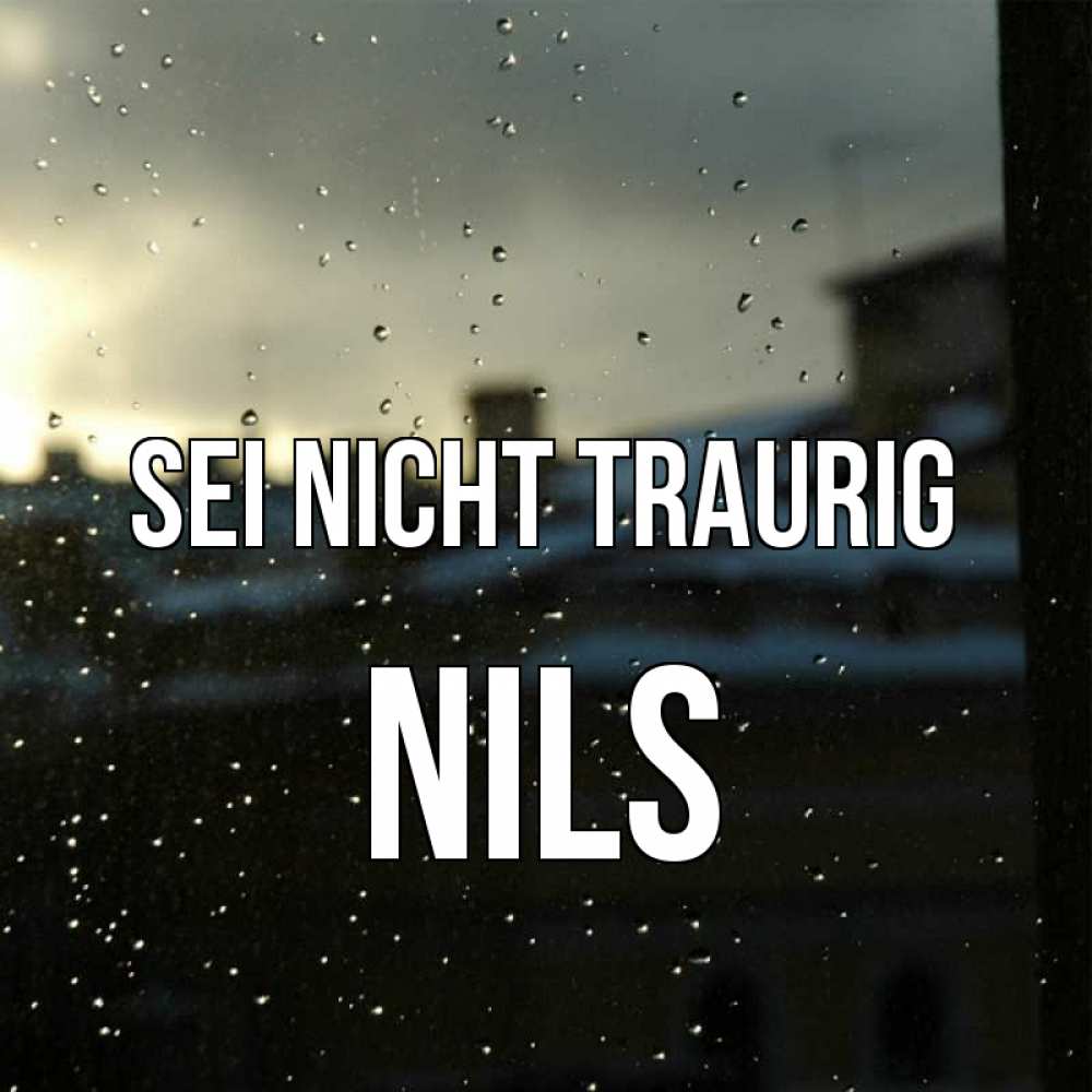 Открытка на каждый день с именем, Nils Sei nicht traurig вид на крыши Прикольная открытка с пожеланием онлайн скачать бесплатно 