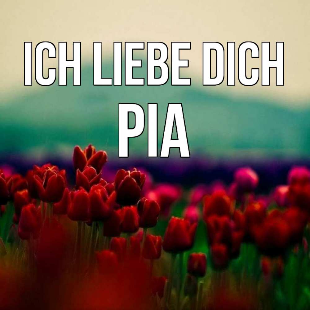 Открытка на каждый день с именем, Pia Ich liebe dich тюльпаны 4 Прикольная открытка с пожеланием онлайн скачать бесплатно 
