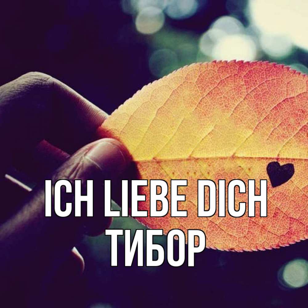 Открытка на каждый день с именем, Тибор Ich liebe dich держу лист Прикольная открытка с пожеланием онлайн скачать бесплатно 