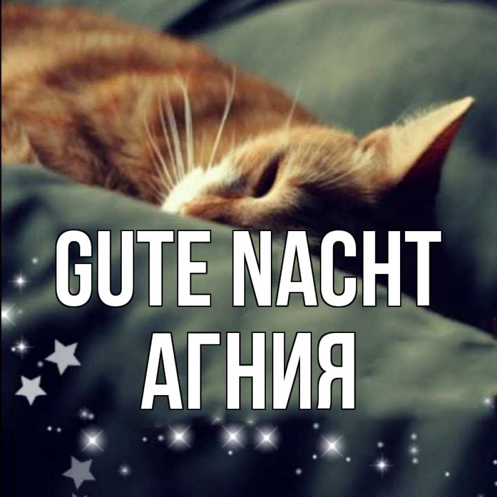 Открытка на каждый день с именем, Агния Gute Nacht кроватка Прикольная открытка с пожеланием онлайн скачать бесплатно 
