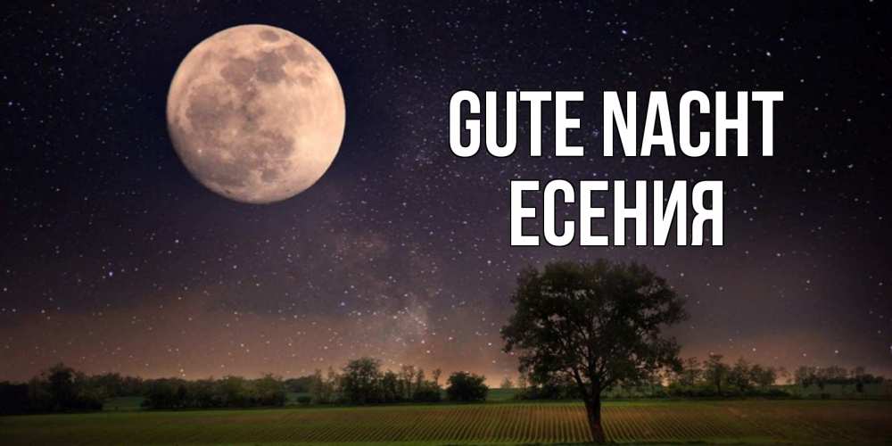 Открытка на каждый день с именем, Есения Gute Nacht ночные открытки с луной Прикольная открытка с пожеланием онлайн скачать бесплатно 