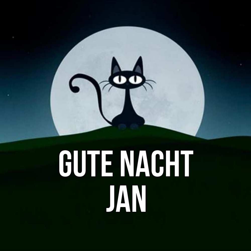 Открытка на каждый день с именем, Jan Gute Nacht хорошо выспаться ночью и без кошмаров Прикольная открытка с пожеланием онлайн скачать бесплатно 