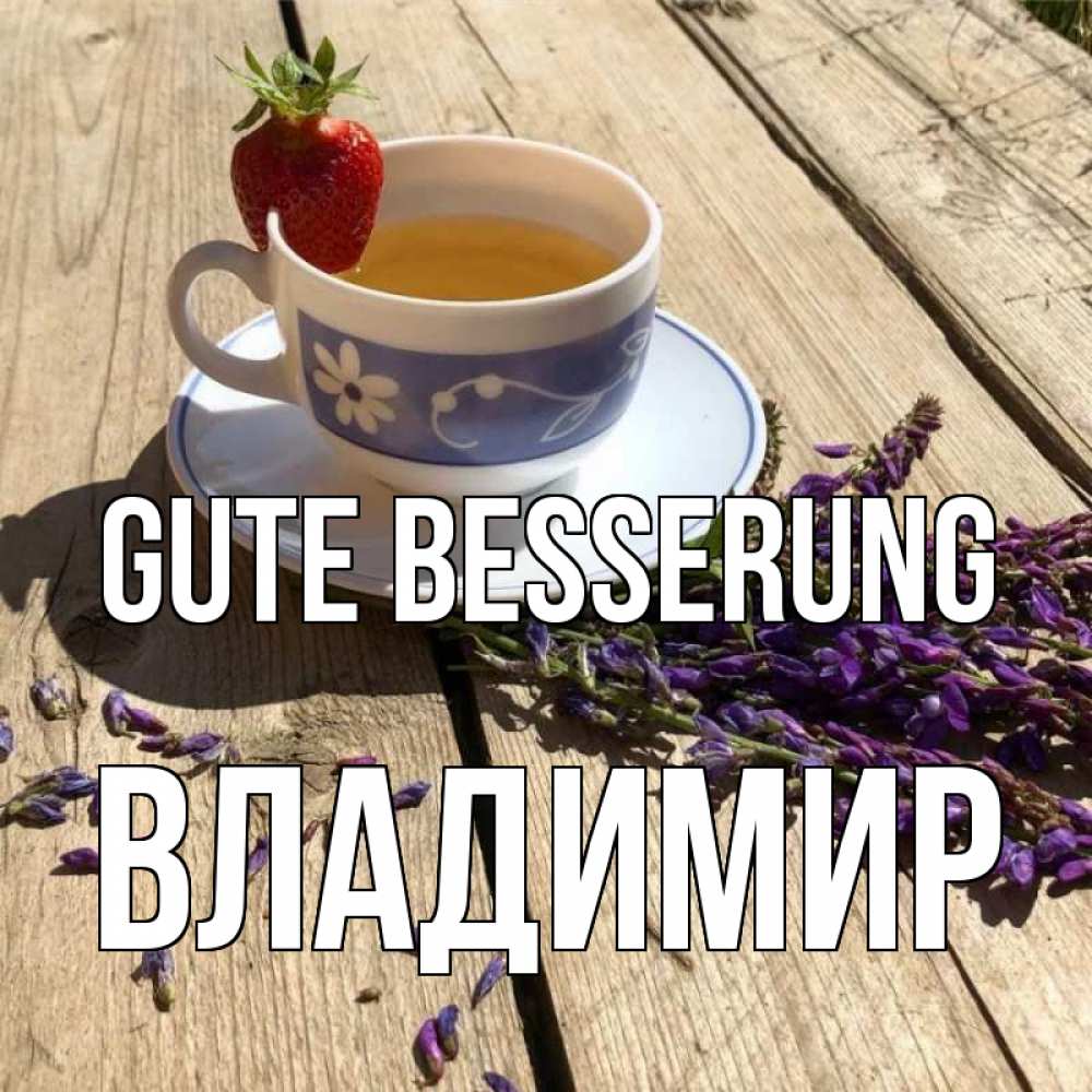 Открытка на каждый день с именем, Владимир Gute Besserung чай Прикольная открытка с пожеланием онлайн скачать бесплатно 