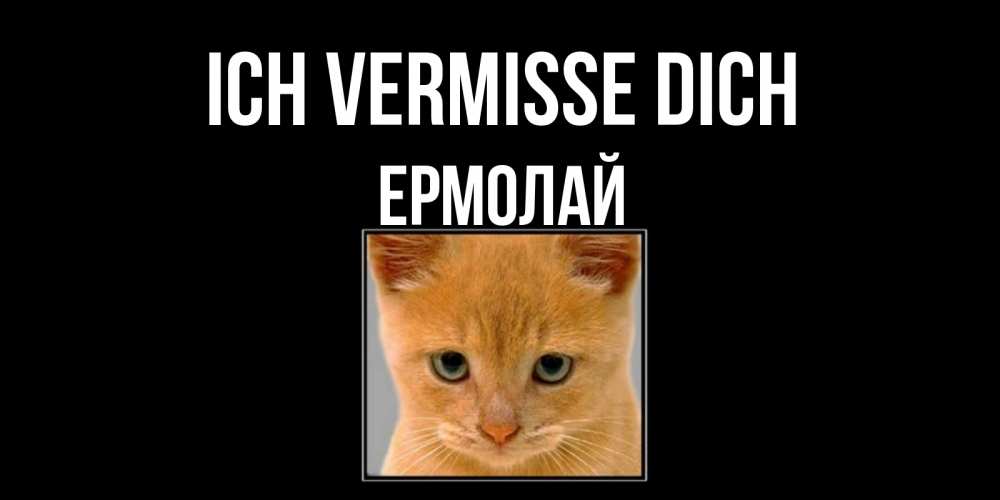 Открытка на каждый день с именем, Ермолай Ich vermisse dich открытки рыжий котенок скучает по тебе Прикольная открытка с пожеланием онлайн скачать бесплатно 