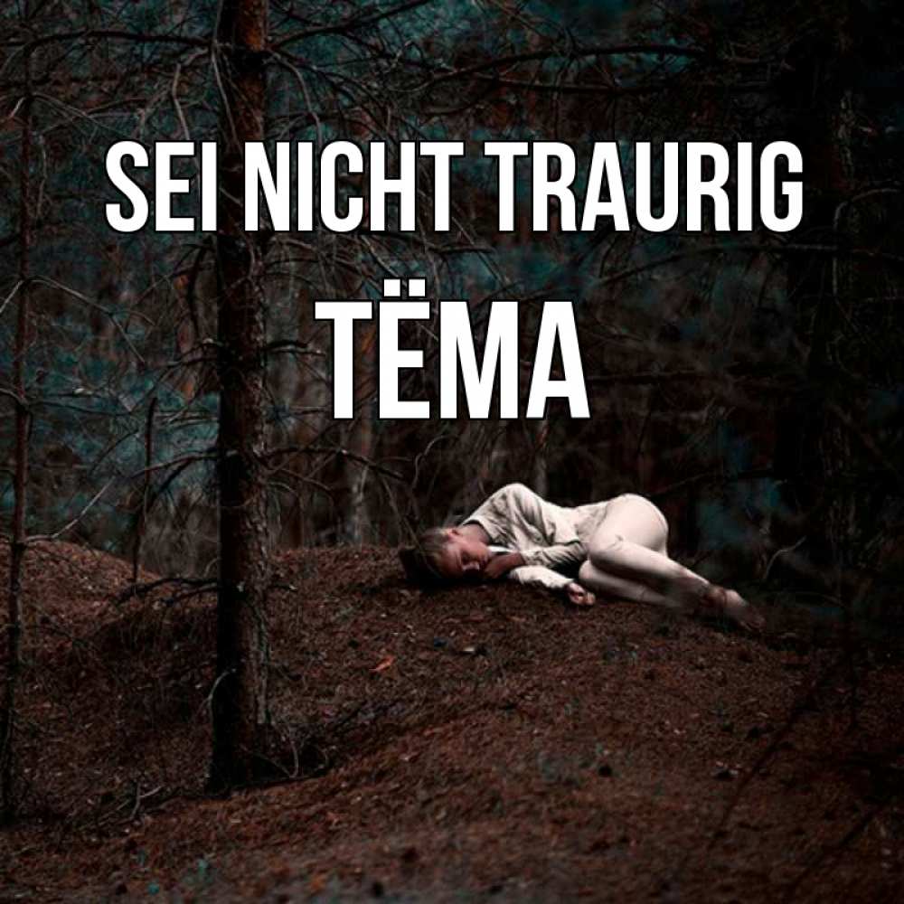 Открытка на каждый день с именем, Тёма Sei nicht traurig лес Прикольная открытка с пожеланием онлайн скачать бесплатно 