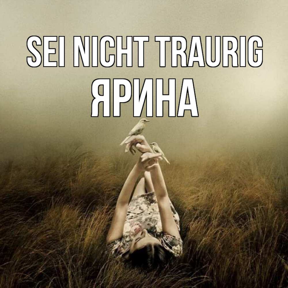 Открытка на каждый день с именем, Ярина Sei nicht traurig поле и туман Прикольная открытка с пожеланием онлайн скачать бесплатно 