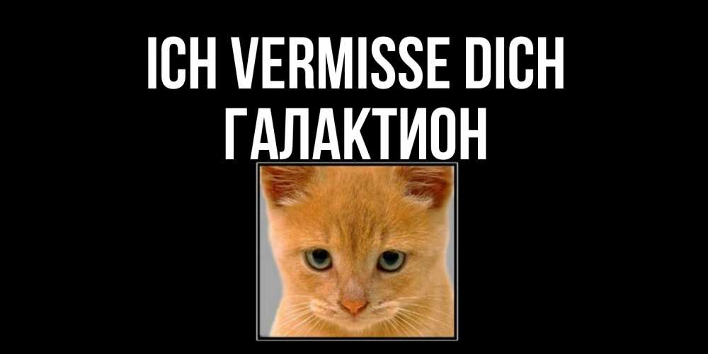Открытка на каждый день с именем, Галактион Ich vermisse dich открытки рыжий котенок скучает по тебе Прикольная открытка с пожеланием онлайн скачать бесплатно 