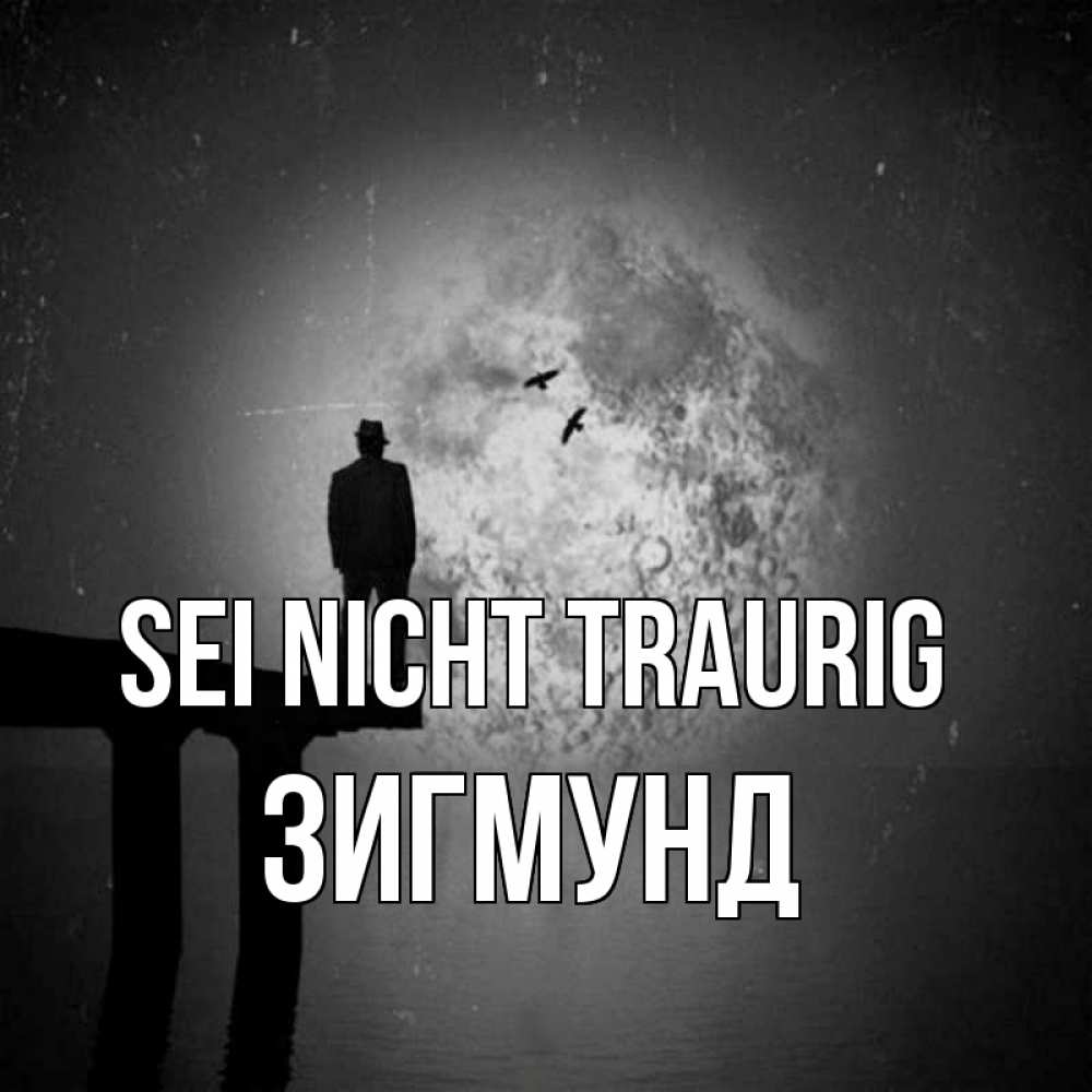 Открытка на каждый день с именем, Зигмунд Sei nicht traurig мужчина на мосту Прикольная открытка с пожеланием онлайн скачать бесплатно 