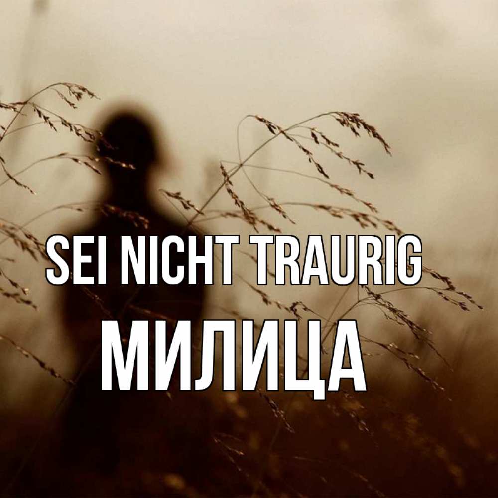 Открытка на каждый день с именем, Милица Sei nicht traurig грусть Прикольная открытка с пожеланием онлайн скачать бесплатно 